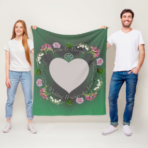 Vierde Floral, 22e Jubileum voor groen huwelijk Fleece Deken