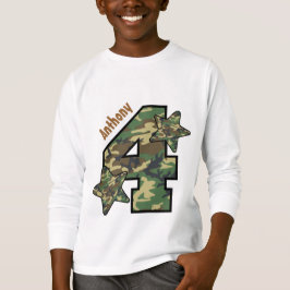 Vierde geboortenjongen Camo en sterren Aangepaste  T-shirt