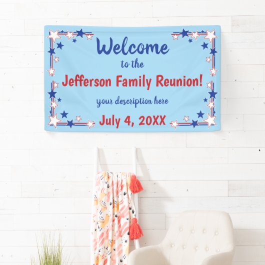 Vierde gezinsreünie Red White Blue van juli Spandoek (Insitu)