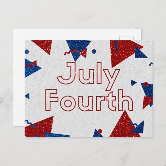 Vierde glitter juli briefkaart (Voorkant / Achterkant)