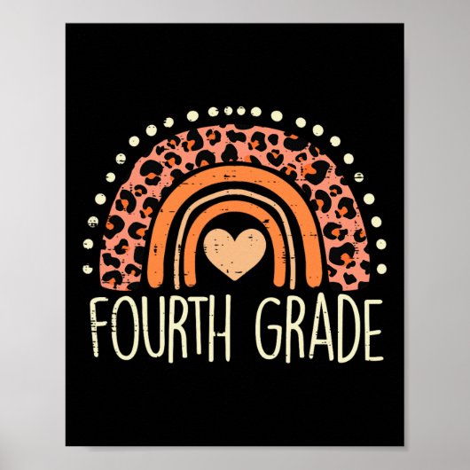 Vierde graad 4e regenboog eerste dag van de school poster (Voorkant)