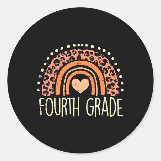 Vierde graad 4e regenboog eerste dag van de school ronde sticker (Voorkant)
