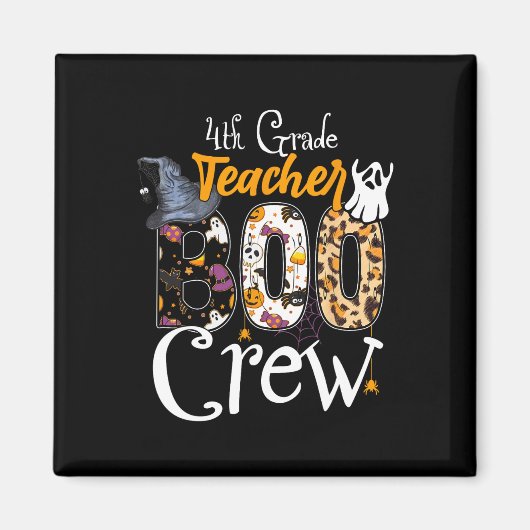 Vierde graad Boo Crew Pet Herfst Halloween Costum Magneet (Voorkant)