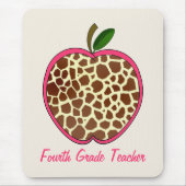 Vierde graad Giraffe leraar afdrukken Apple Muismat (Voorkant)