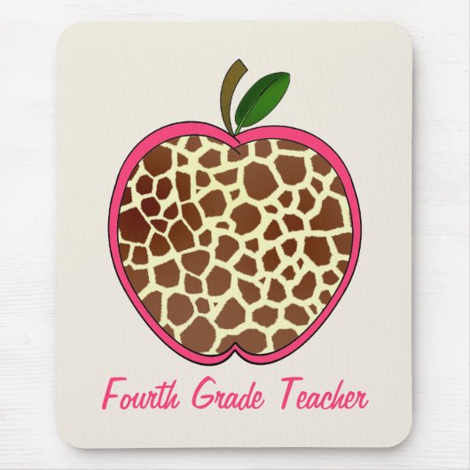 Vierde graad Giraffe leraar afdrukken Apple Muismat (Voorkant)