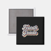 Vierde graad Leerleraar Retro 4e graad Magneet (Voorkant / Achterkant)