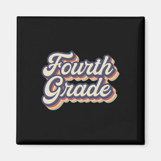 Vierde graad Leerleraar Retro 4e graad Magneet (Voorkant)