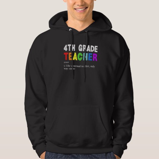 Vierde graad leraar definitie vierkant leraar stud hoodie (Voorkant)