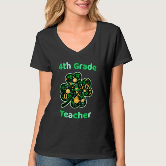 Vierde graad leraar Funny St Patrick's Day T-shirt (Voorkant)