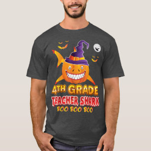 Vierde graad leraar haai boo pomkin Halloween Vier T-shirt