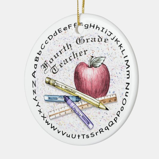 Vierde graad leraar keramisch ornament (Links)