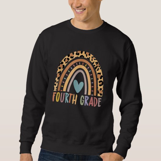 Vierde graad leraar leopard regenboog 4e graads th trui (Voorkant)