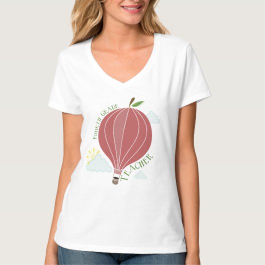 Vierde graad leraar warme lucht ballon Apple T-shirt (Voorkant)