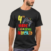 Vierde graad niveau ontgrendelde videogames terug  t-shirt (Voorkant)