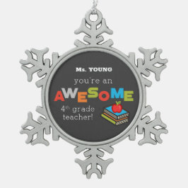 Vierde graad onderwijslerarenappreciatiedag, Gewel Tin Sneeuwvlok Ornament