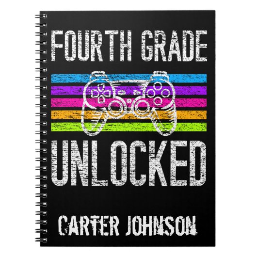 Vierde graad ontgrendeld Terug naar school geperso Notitieboek (Voorkant)