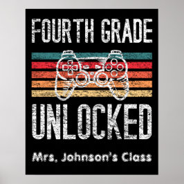 Vierde graad ontgrendeld Terug naar school geperso Poster