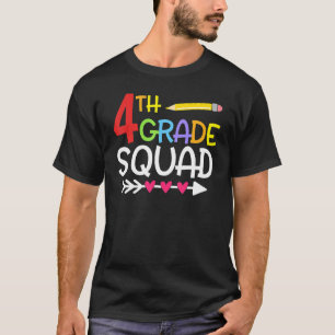Vierde graad Potlood Cute 4de Grade Squad Teacher T-shirt