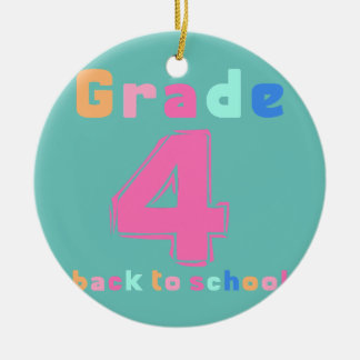Vierde graad Rainbow Girls Boys Teacher Cute 4de Keramisch Ornament