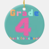 Vierde graad Rainbow Girls Boys Teacher Cute 4de Keramisch Ornament (Achterkant)