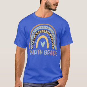 Vierde graad Regenboogleopard Meisjes Teacher Team T-shirt