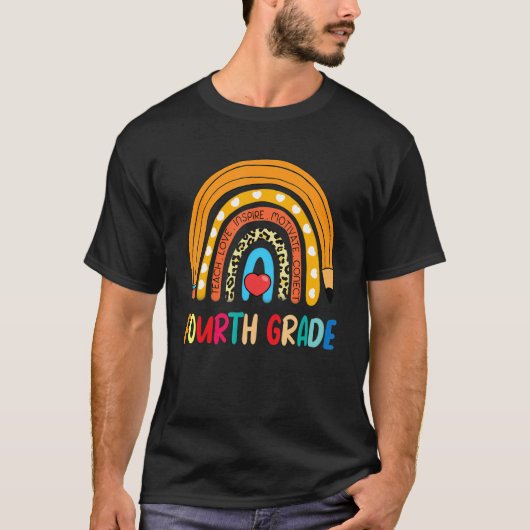 Vierde graad regenboogluipaard Afdrukleraar 4e gra T-shirt (Voorkant)