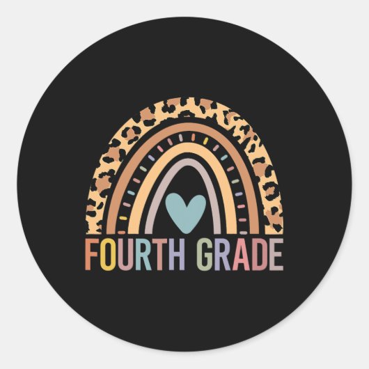Vierde graad Regenboogmeisjes jongens Leerteam 4e Ronde Sticker (Voorkant)