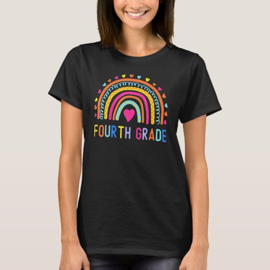 Vierde graad Regenboogmeisjes jongens Leerteam 4e  T-shirt (Voorkant)