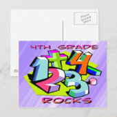 Vierde graad Rocks - cijfers Briefkaart (Voorkant / Achterkant)