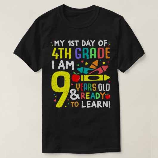 Vierde graad Terug naar eerste dag van de schoolba T-shirt (Design voorkant)