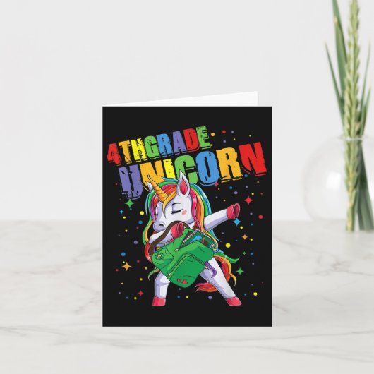 Vierde graad Unicorn Girls booys Kinder duiken ter Kaart (Voorkant)