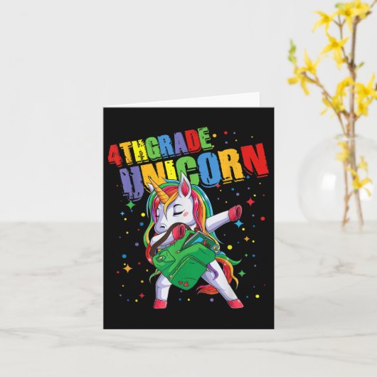 Vierde graad Unicorn Girls booys Kinder duiken ter Kaart (Gele Bloem)