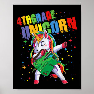 Vierde graad Unicorn Girls booys Kinder duiken ter Poster