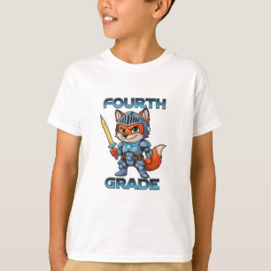Vierde Grade Fox Knight Pencil Zwaard Terug naar S T-shirt