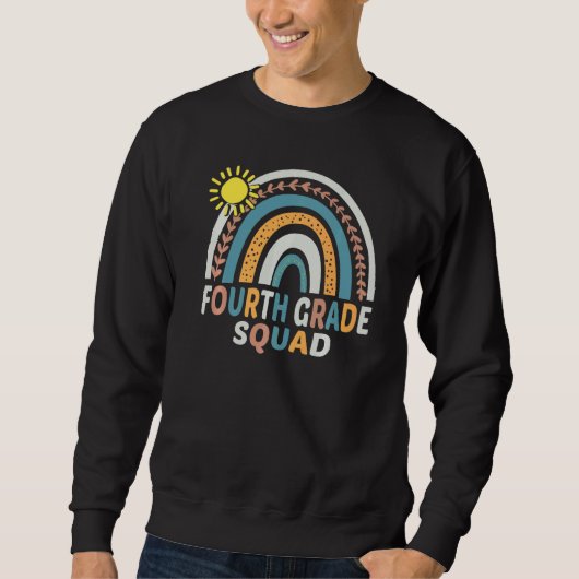 Vierde Grade Squad Teacher Student Rainbow 100e da Trui (Voorkant)
