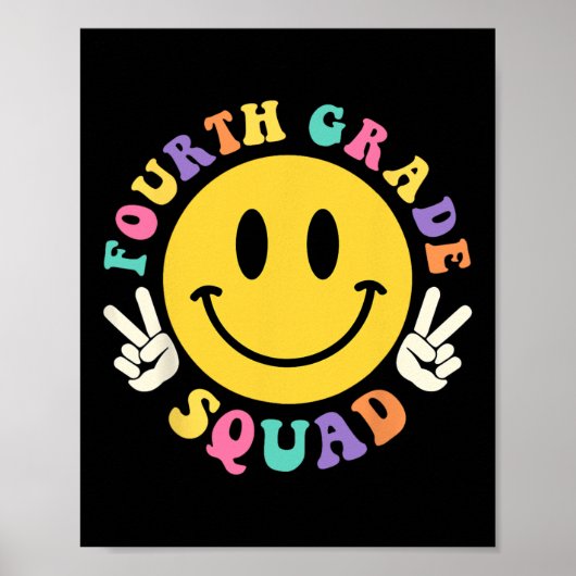 Vierde Grade Squad Terug naar school 4e Grade Teac Poster (Voorkant)
