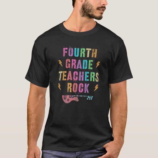 VIERDE GRADE TEACHERS ROCK Team 4th Grader Ready T T-shirt (Voorkant)