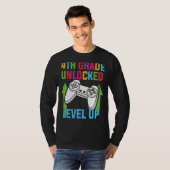 Vierde Grade Unlocked Level Up Gamer Leuk 4e Afstu T-shirt (Voorkant volledig)