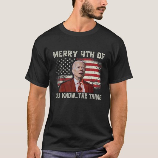 Vierde groet van Vaderdag Funny Biden verward 4e T-shirt (Voorkant)