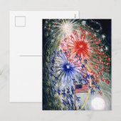 Vierde herdenking juli feestdagenkaart (Voorkant / Achterkant)