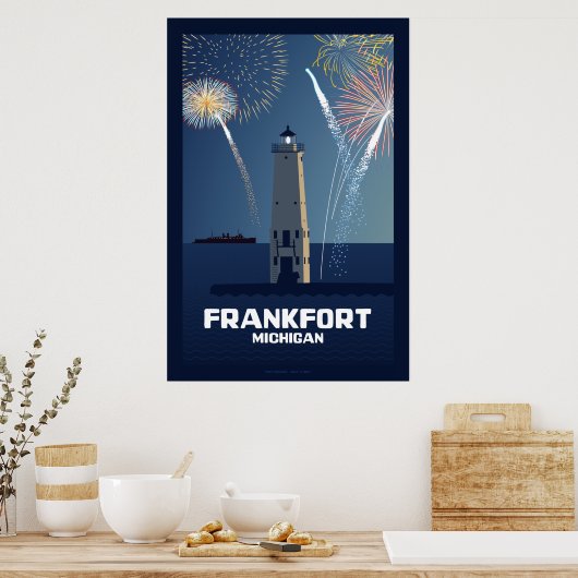 Vierde herdenking juli, Frankfurt, Michigan Li Poster (Keuken)