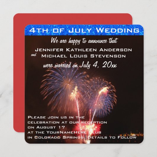 Vierde huwelijksaankondiging juli kaart (Voorkant / Achterkant)