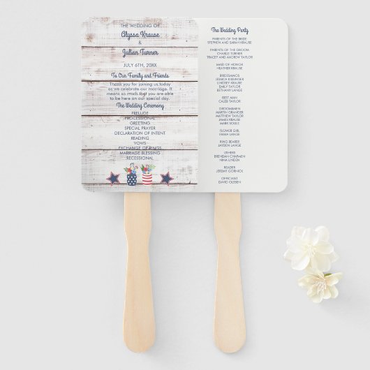 Vierde huwelijksfeest in juli Pro Handwaaier (Voorkant en achterkant)