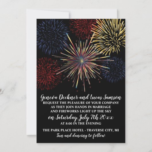 Vierde huwelijksuitnodiging juli kaart (Voorkant)