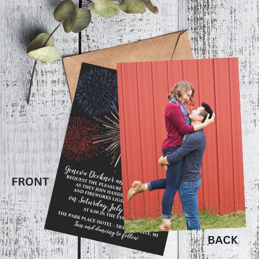 Vierde huwelijksuitnodiging juli kaart