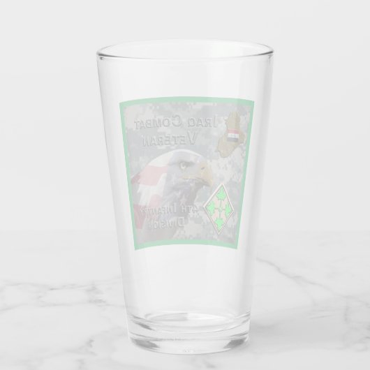 Vierde infanteriediv Irak Combat Veteran Glas (Achterkant)