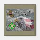 Vierde infanteriediv Irak Combat Veteran Magneet (Voorkant)