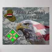 Vierde infanteriediv Irak Combat Veteran Poster (Voorkant)