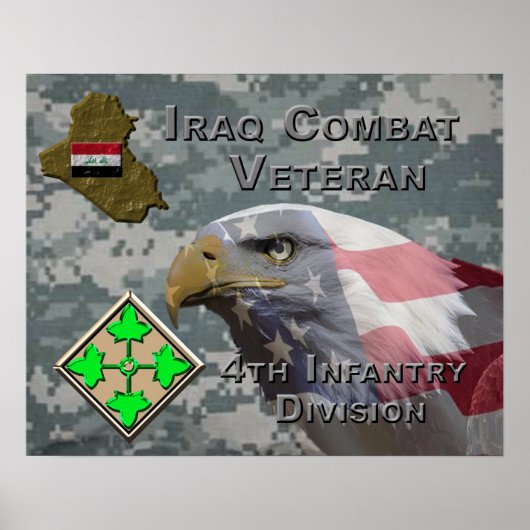 Vierde infanteriediv Irak Combat Veteran Poster (Voorkant)