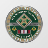 Vierde infanteriedivisie Afghanistan Veteraan Raamsticker (Vel)